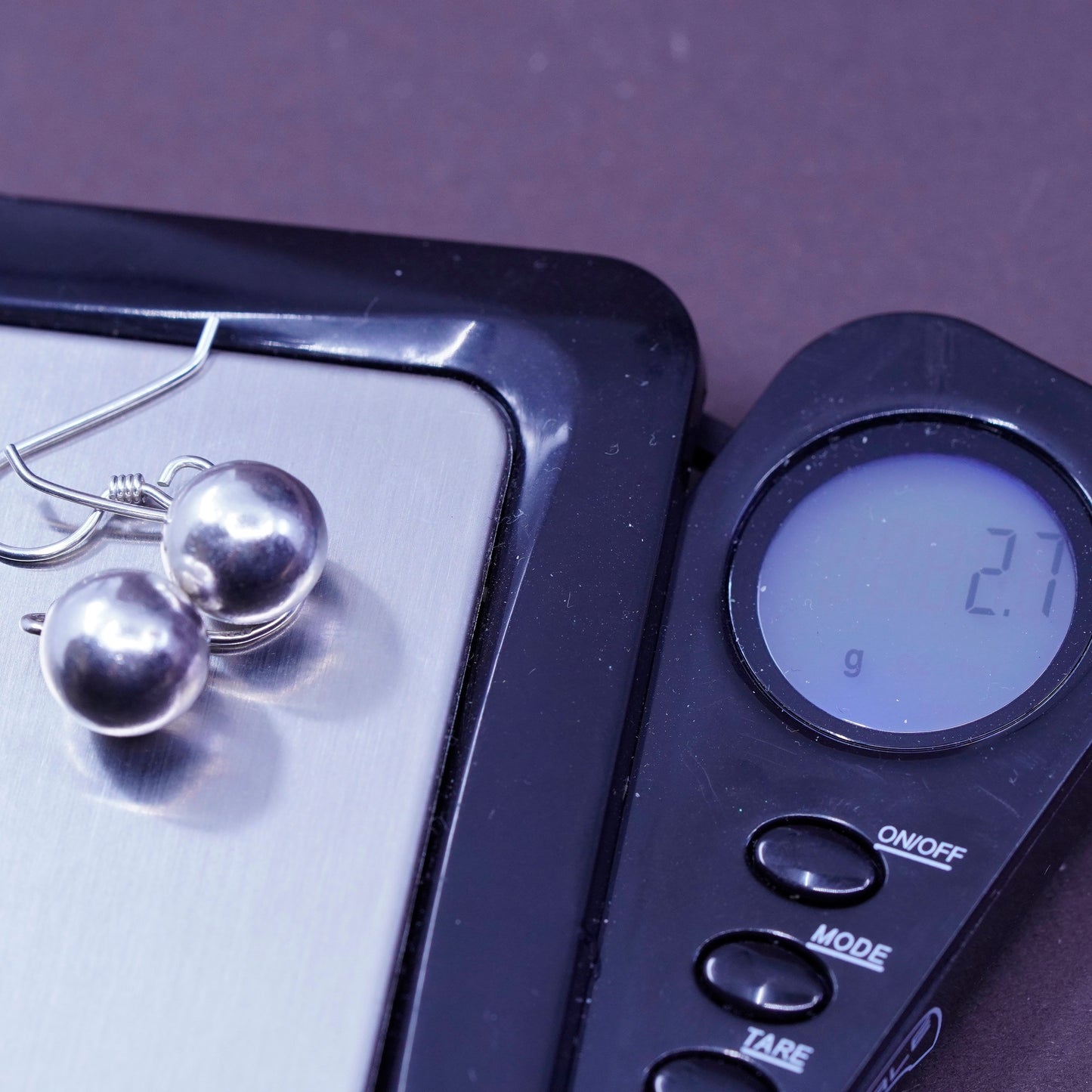 Vintage Sterling silver Handmade earrings, 925 bead dangles