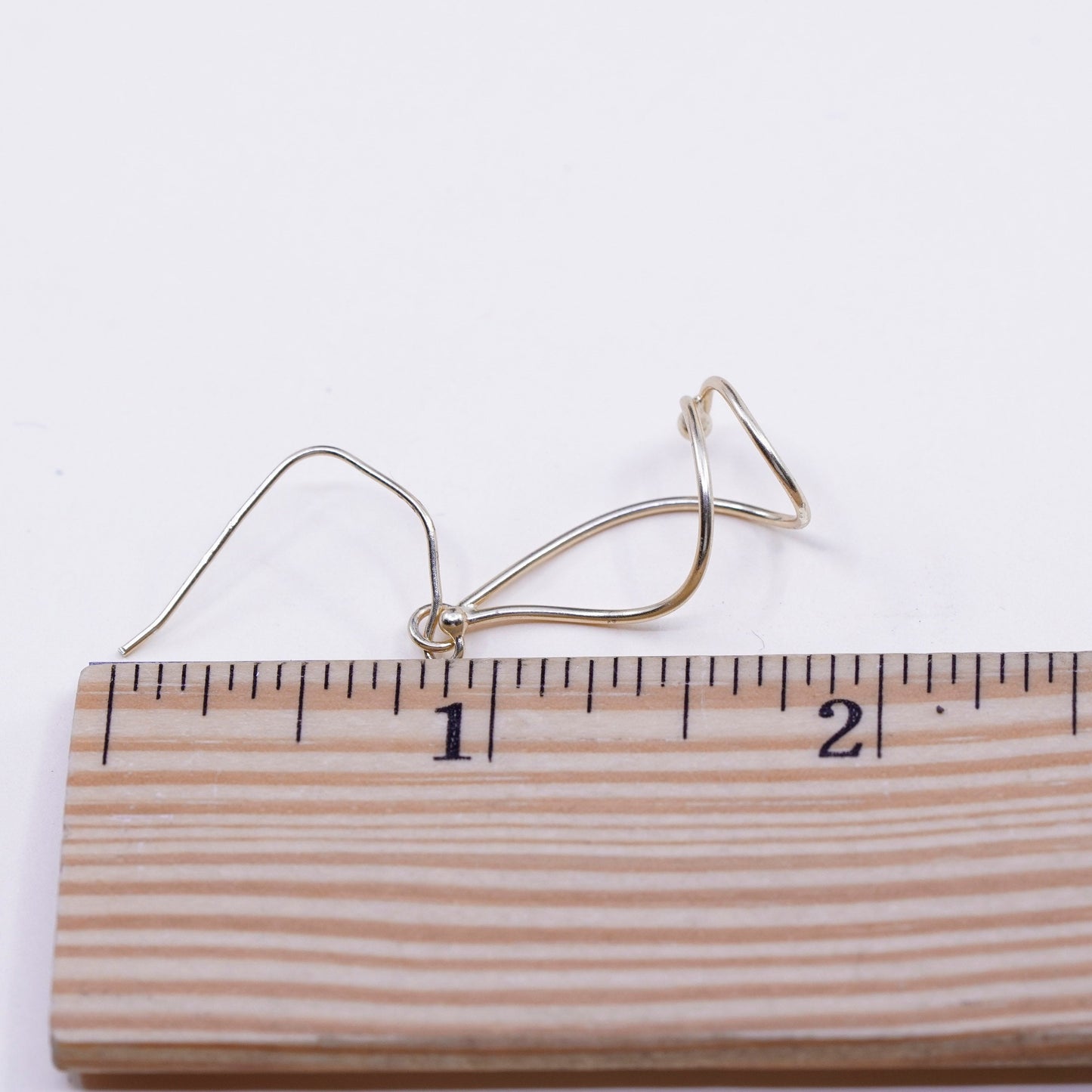Vintage vermeil gold over sterling silver earrings, 925 twisted dangles