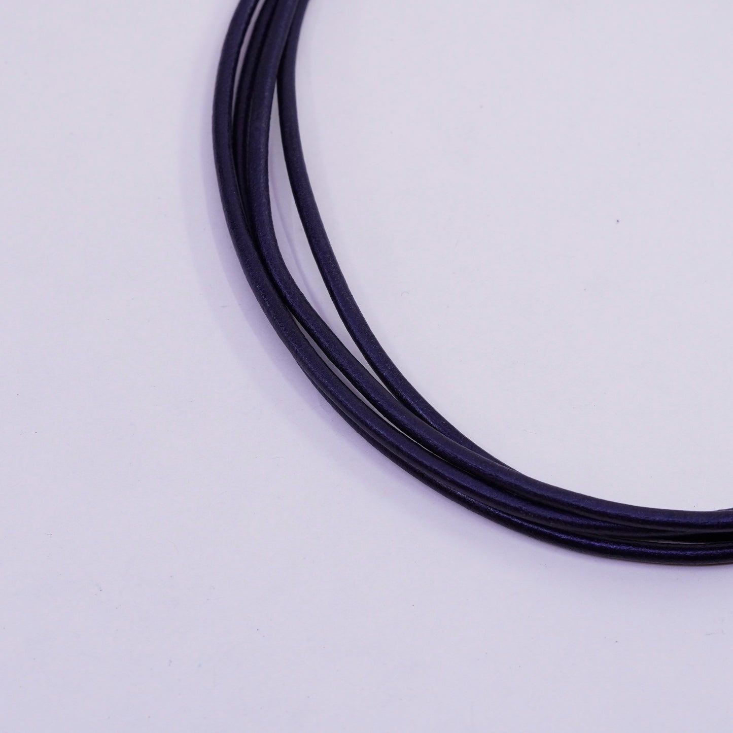 16”, vtg Carolee Sterling 925 Silver Clasp W/ 4 strands black Leather Necklace