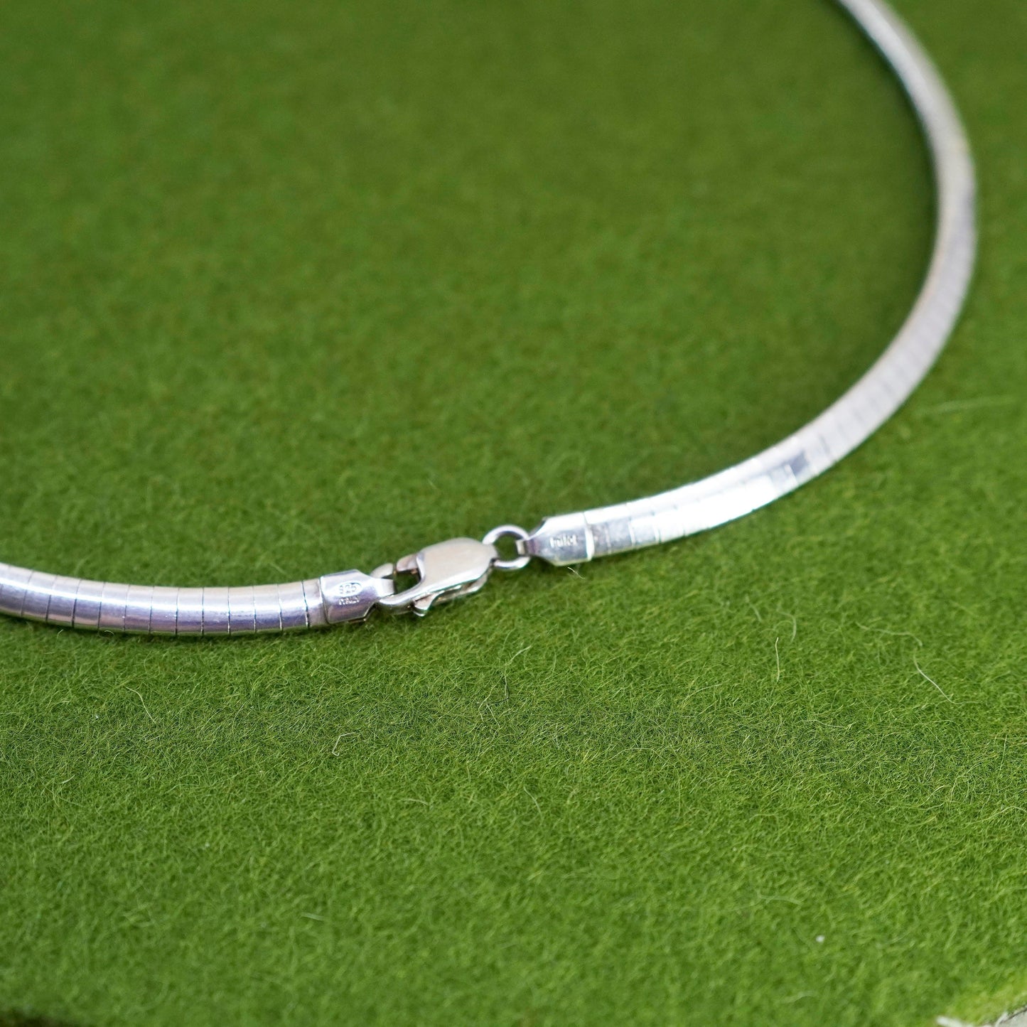 16”, 4mm, Vintage Italian sterling silver omega chain, bold 925 necklace