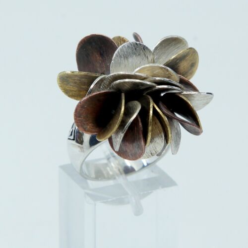 Silpada Sterling Silver Brass Copper Cha-Cha Ring Sz 6 R1978 Retired!
