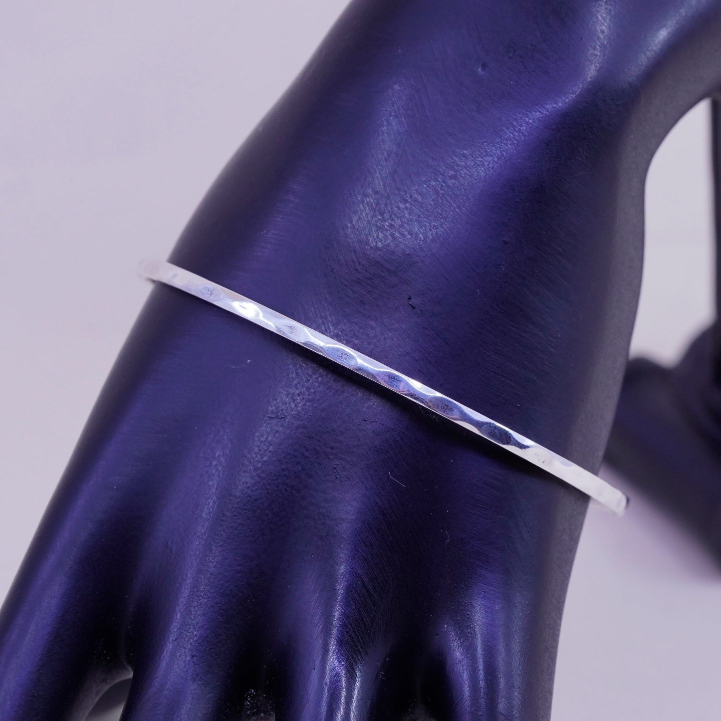 8”, vintage sterling 925 silver handmade stackable bracelet, bangle