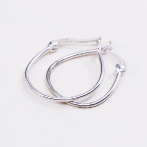 0.75” sterling silver 925 Huggie earrings Hoops, stamped 925