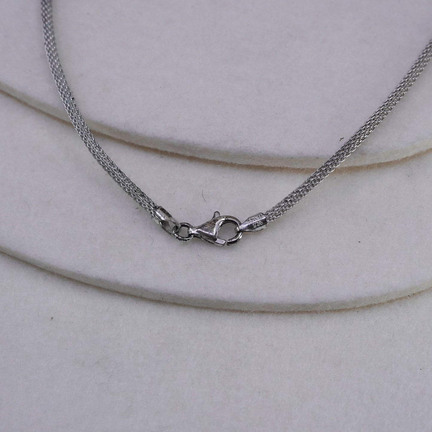 18” 3mm,, vintage Sterling 925 silver handmade mesh chain necklace