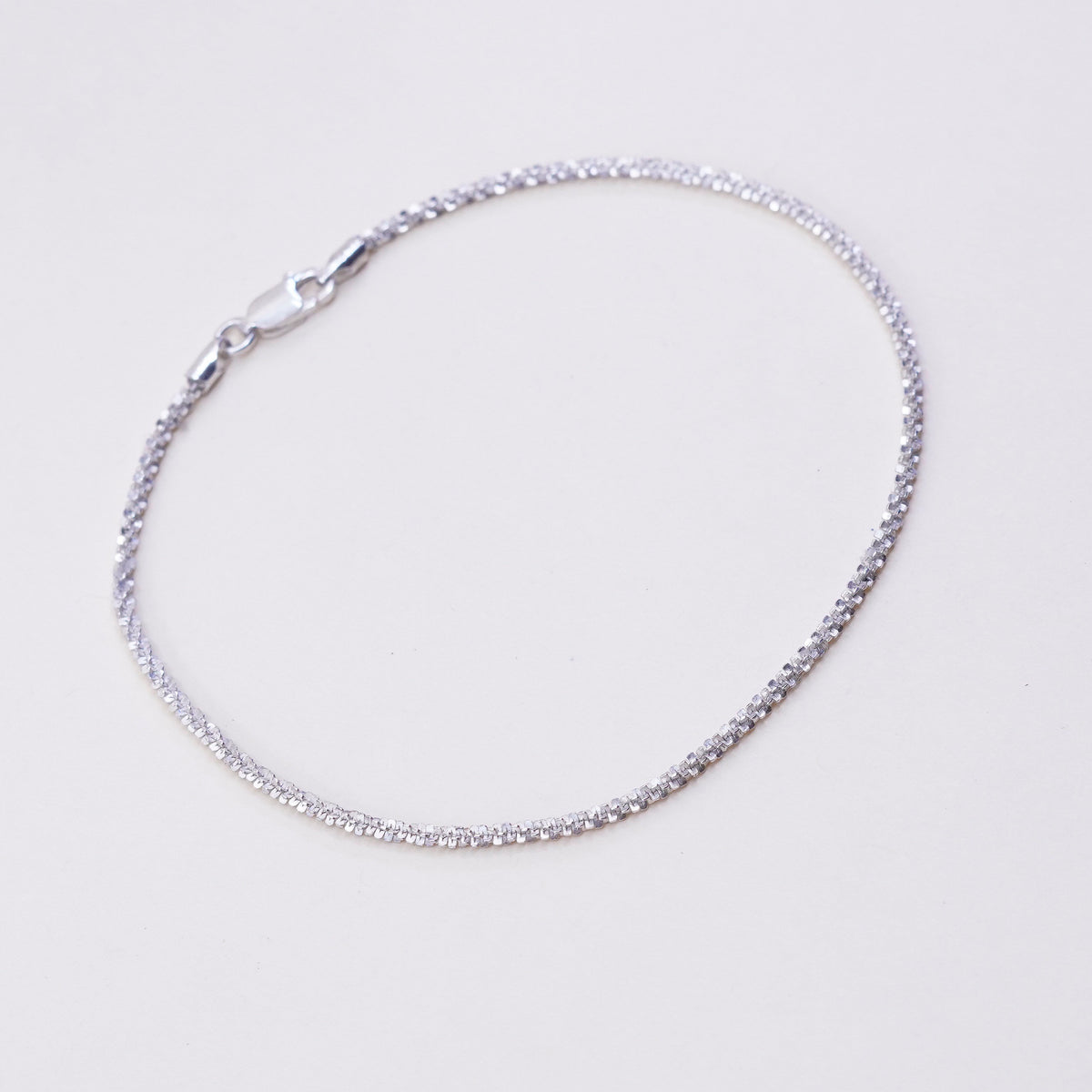 8.75”, 1mm, Vintage sterling silver bracelet, Italy made 925 twisted bracelet