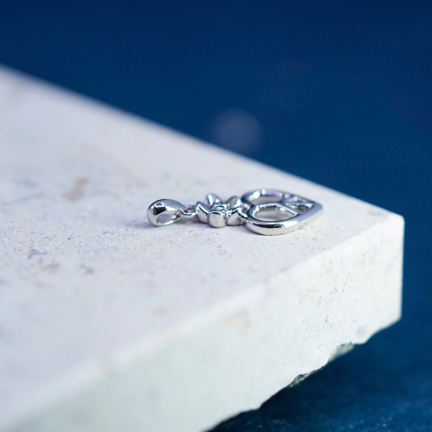 Vintage Sterling silver pendant, 925 peace symbol, CND heart symbol