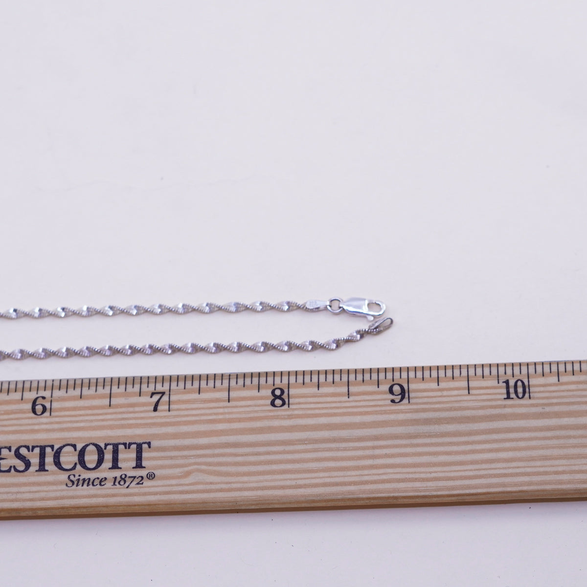 18”, 2mm, vintage Sterling silver necklace, 925 twisted herringbone chain