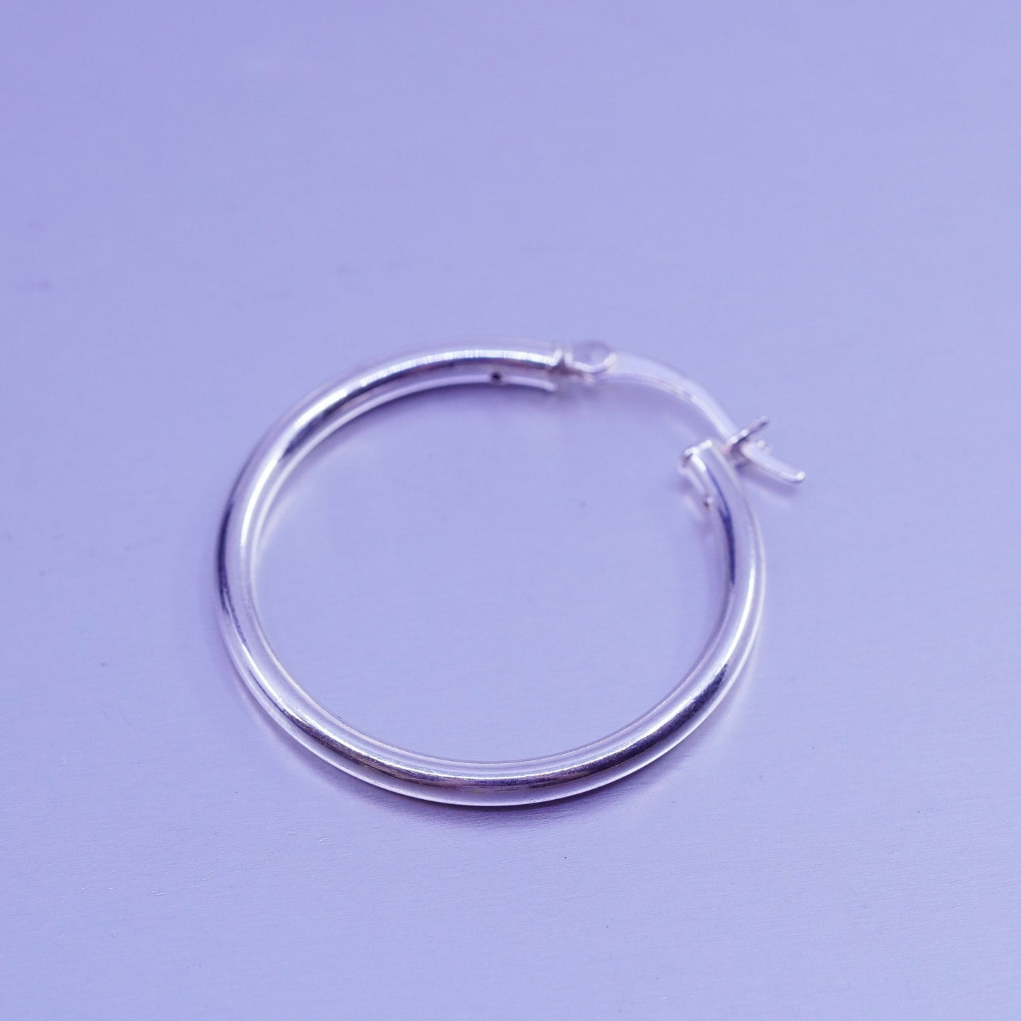 1.25”, vintage Sterling silver handmade earrings, 925 hoops