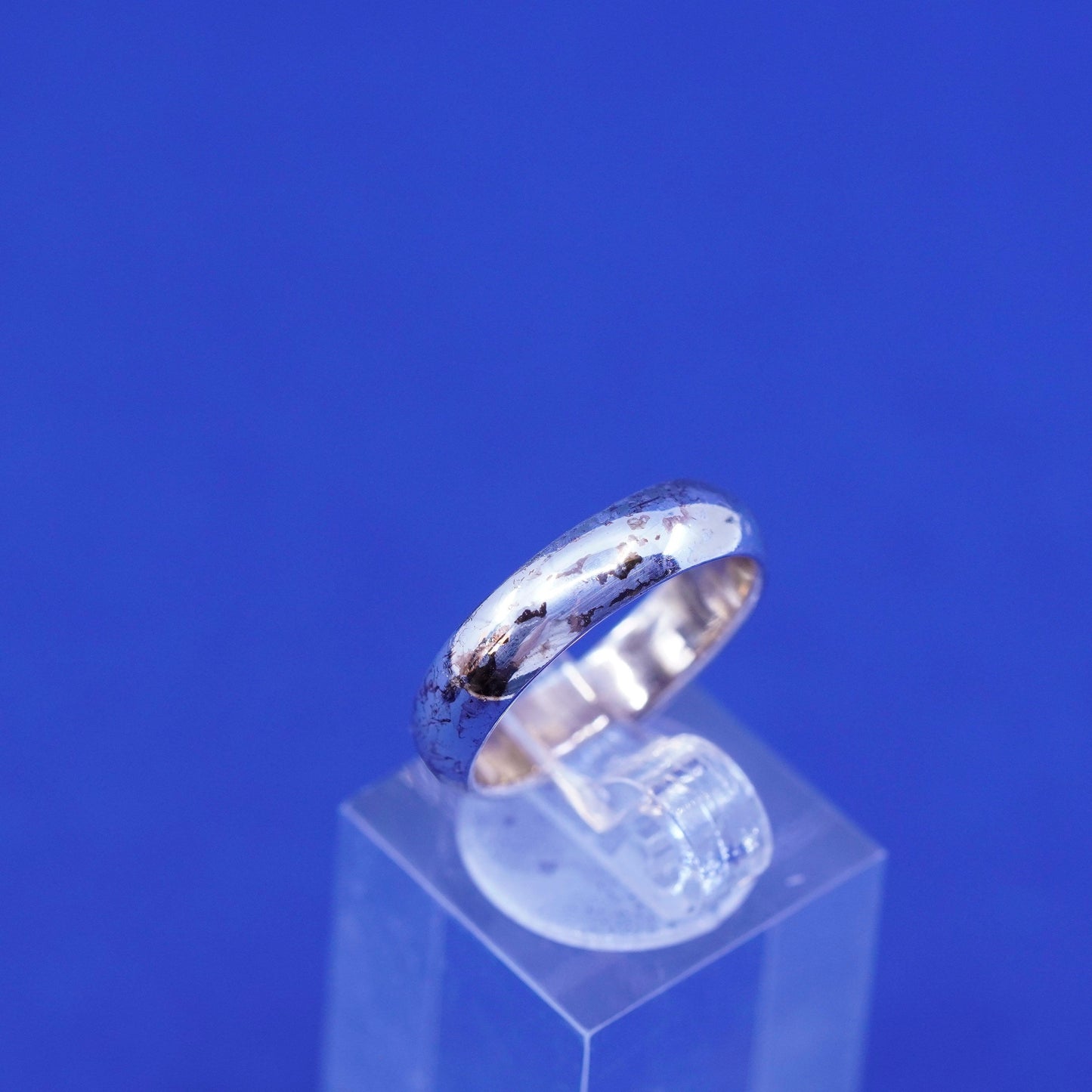 Size 7, vintage Sterling silver handmade ring, mexico 925 wedding band