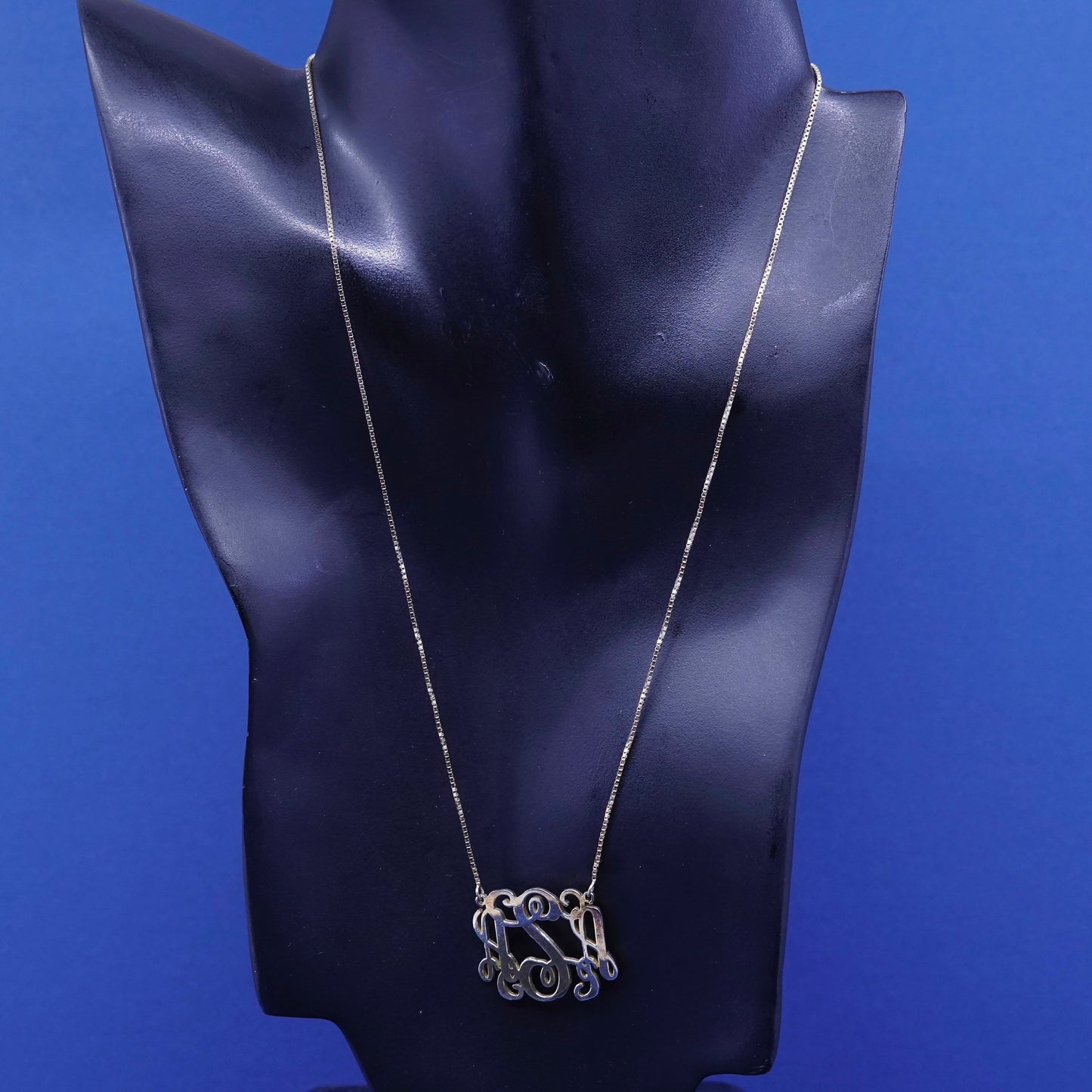 18”, vermeil gold over Sterling 925 silver necklace with monogram initial “ASA”
