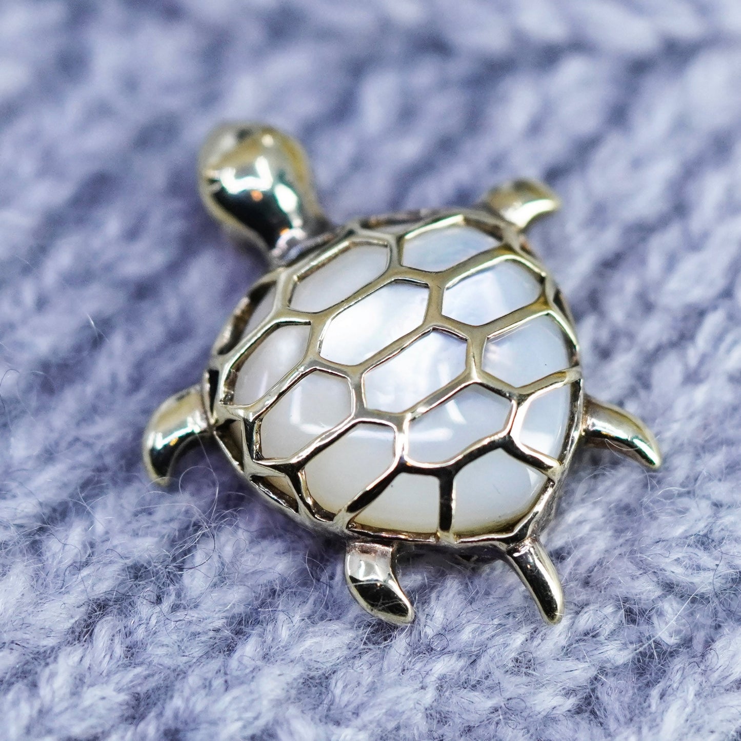 Designer LIRM gold vermeil Sterling silver 925 sea turtle pendant moonstone
