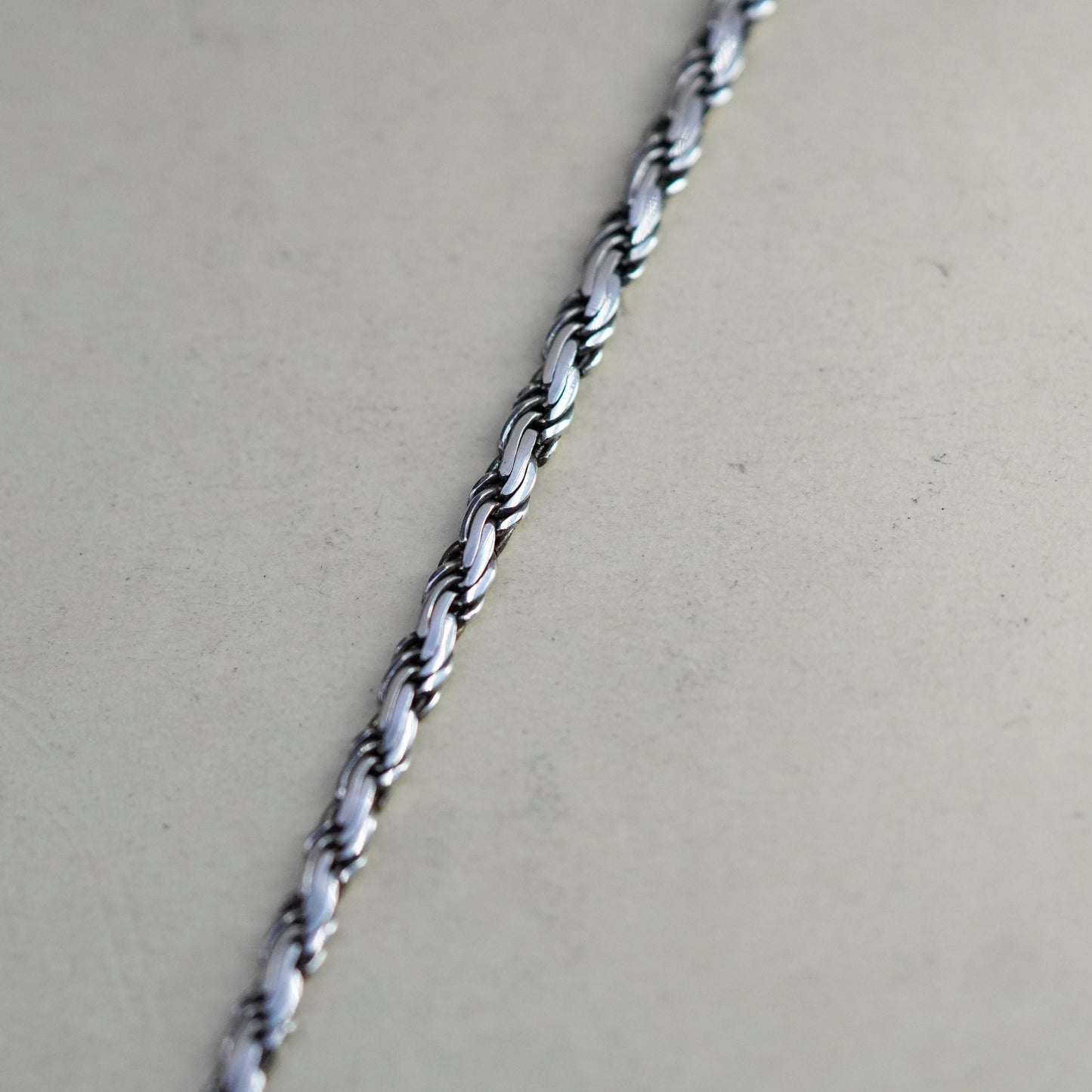 18”, 3mm, Vintage danecraft sterling 925 silver flatten nugget chain, necklace