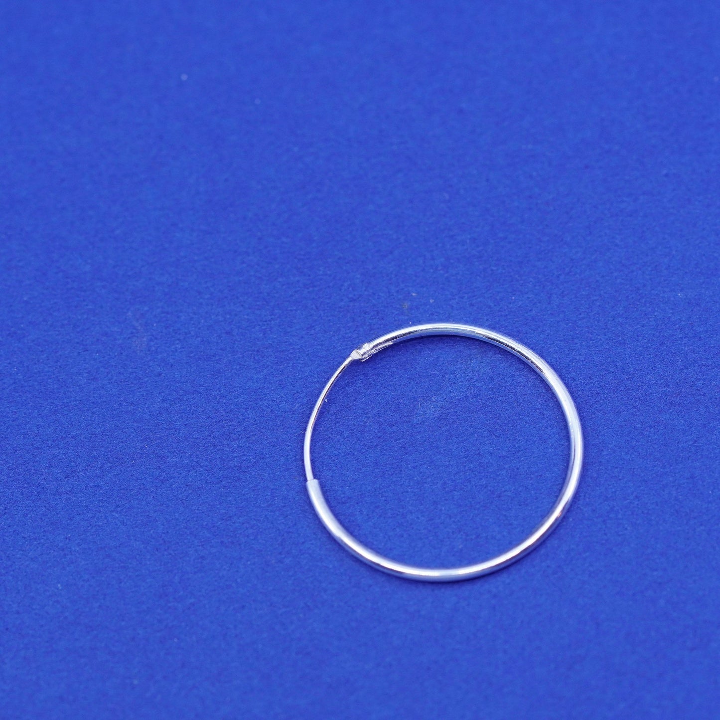0.75”, vintage Sterling silver handmade hoop earrings, Modern 925 huggie