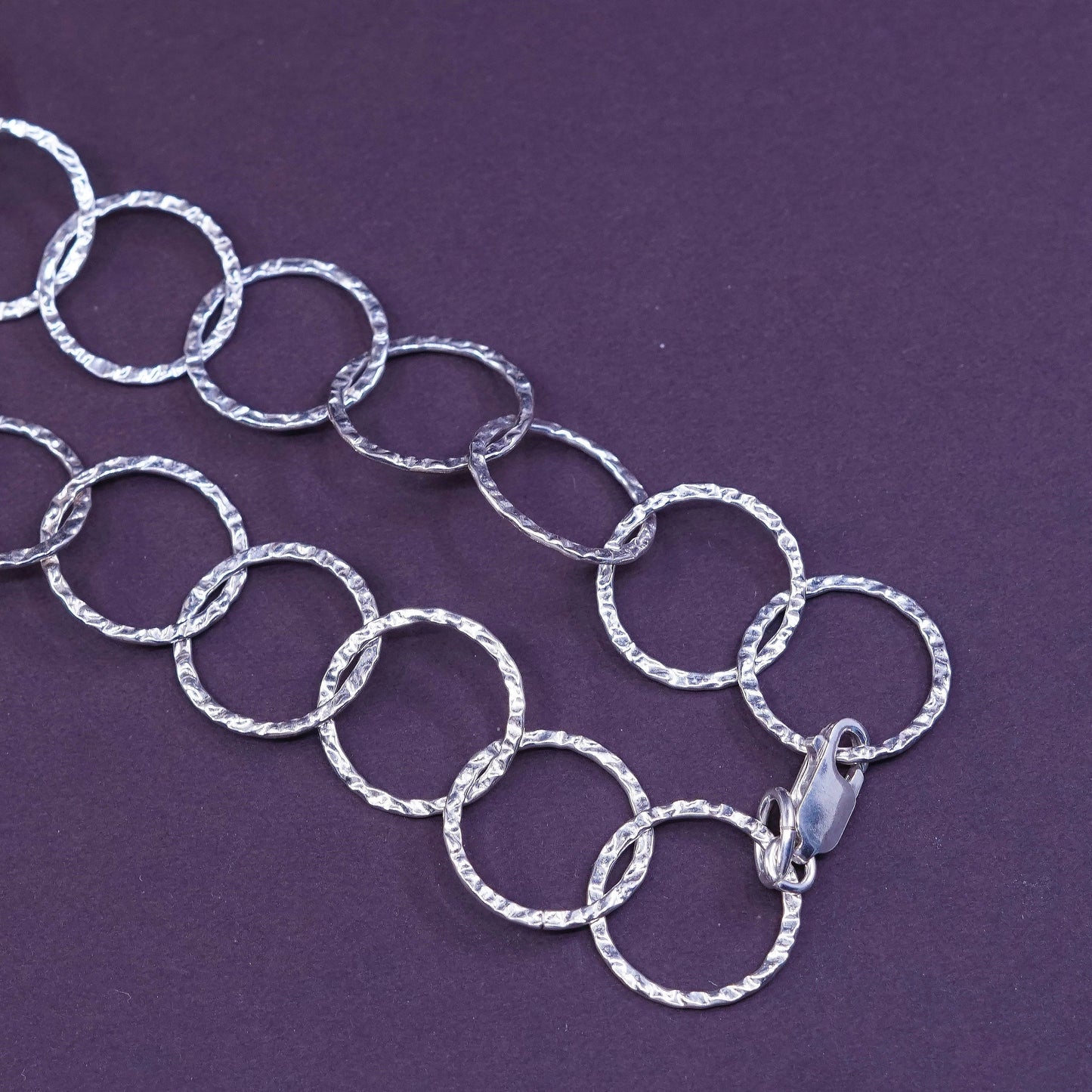 21”, vtg Sterling silver necklace, 925 huge link chain, stamped 925