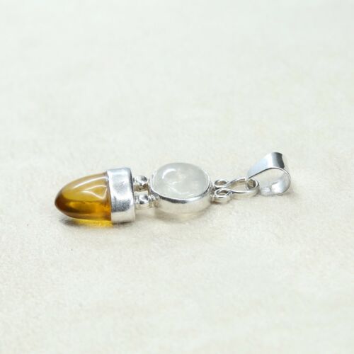 Vintage Sterling Silver Handmade Pendant, Solid 925 Silver With Oval Moonstone