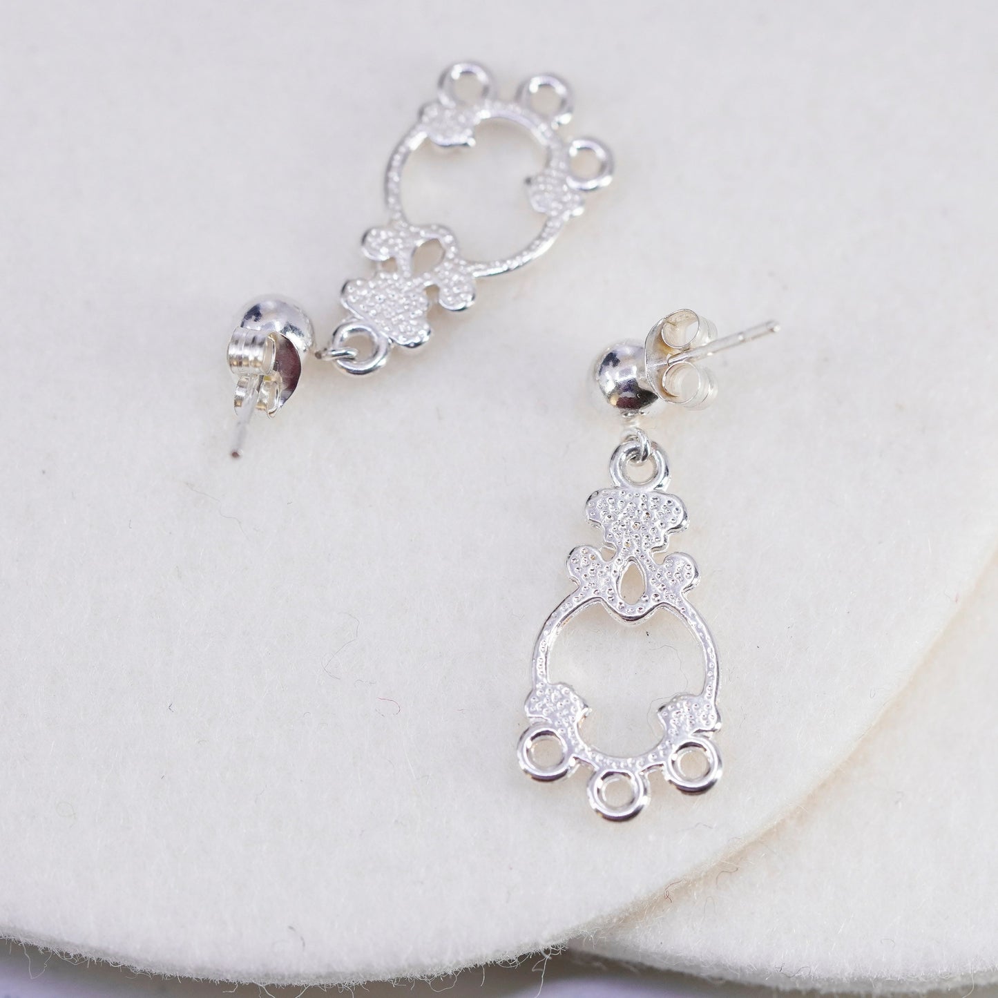Vintage sterling 925 silver handmade filigree earrings