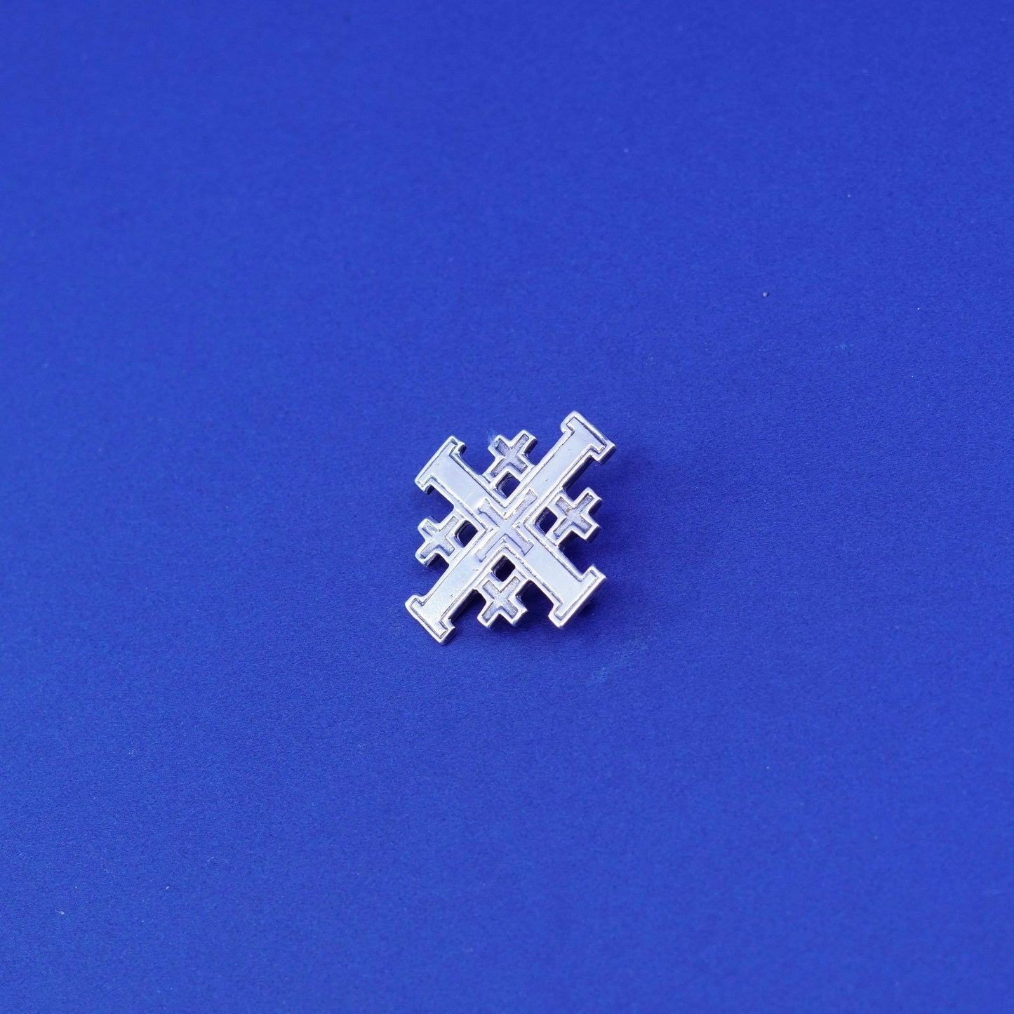 Vintage Sterling silver handmade brooch, 925 Jerusalem cross pin
