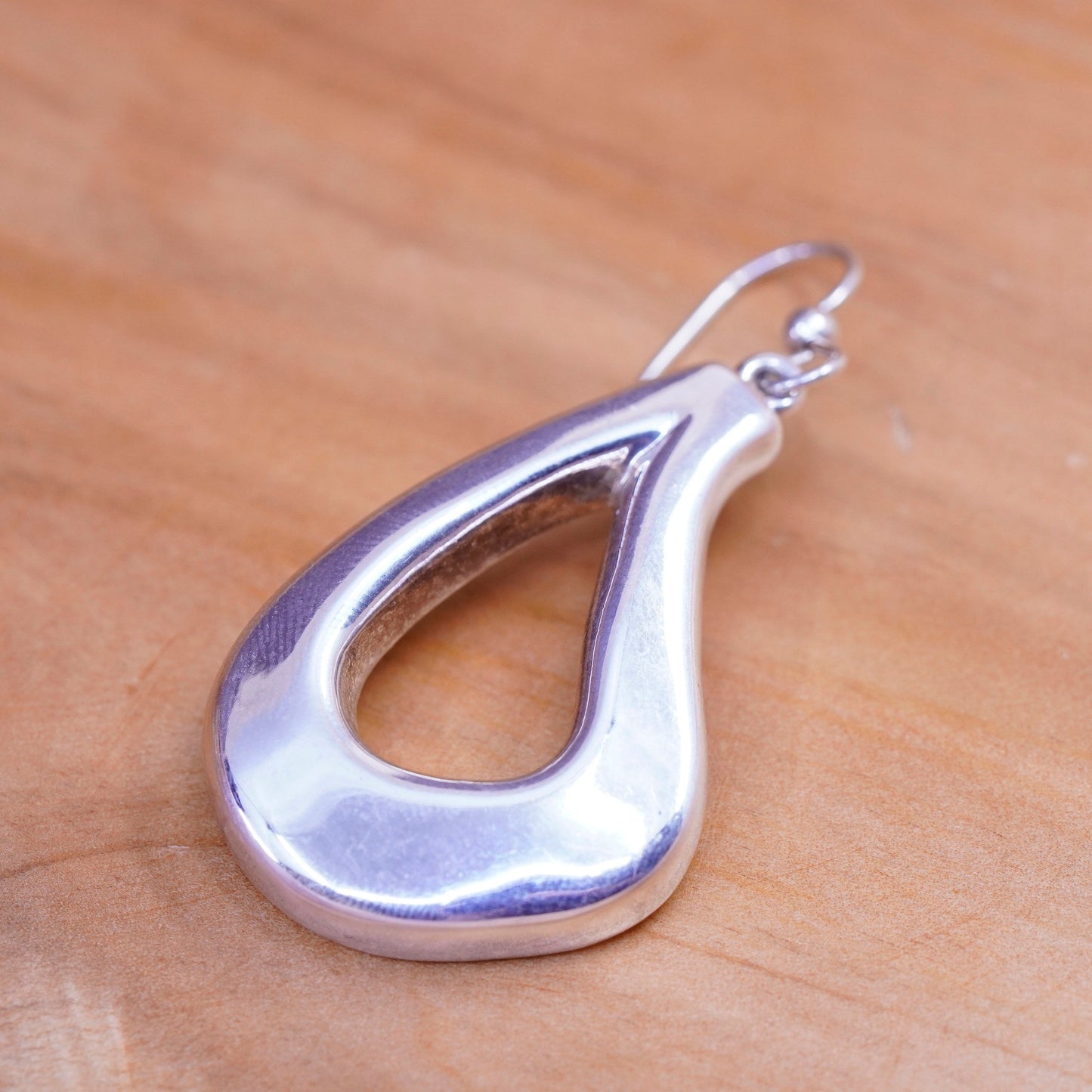 Vintage SSD Sterling silver handmade earrings, stuffed 925 teardrop drops