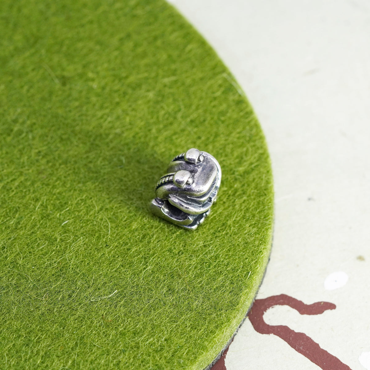 Vintage Trollbeads LAA Sterling 925 silver handmade frog bead charm