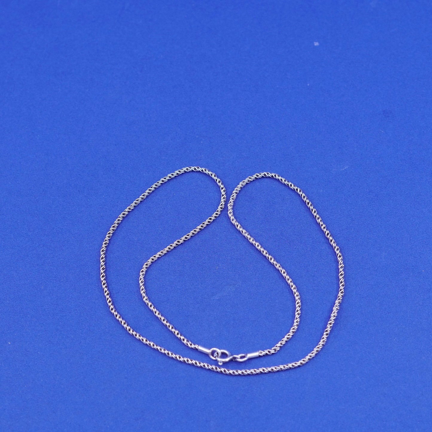 16”, 1mm, vintage Sterling silver handmade necklace, 925 snake chain