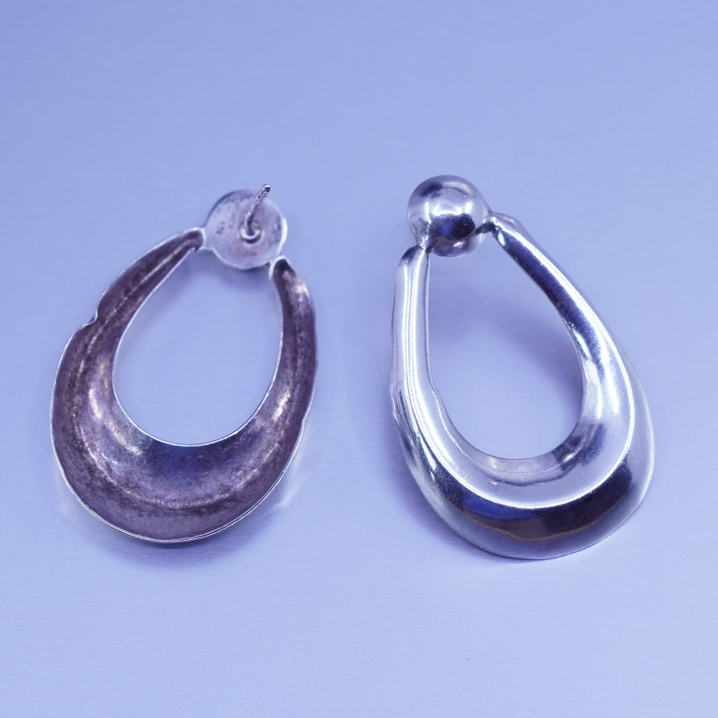 Vintage Sterling 925 silver handmade teardrop earrings