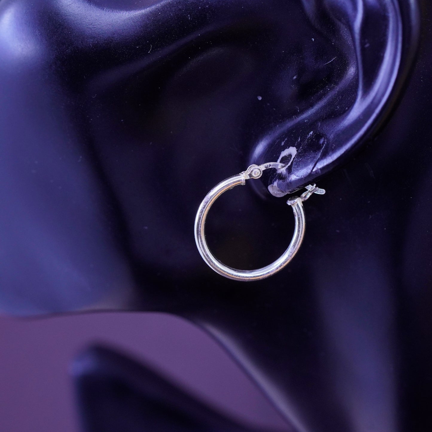 0.5”, vintage Sterling silver earrings, 925 hoops