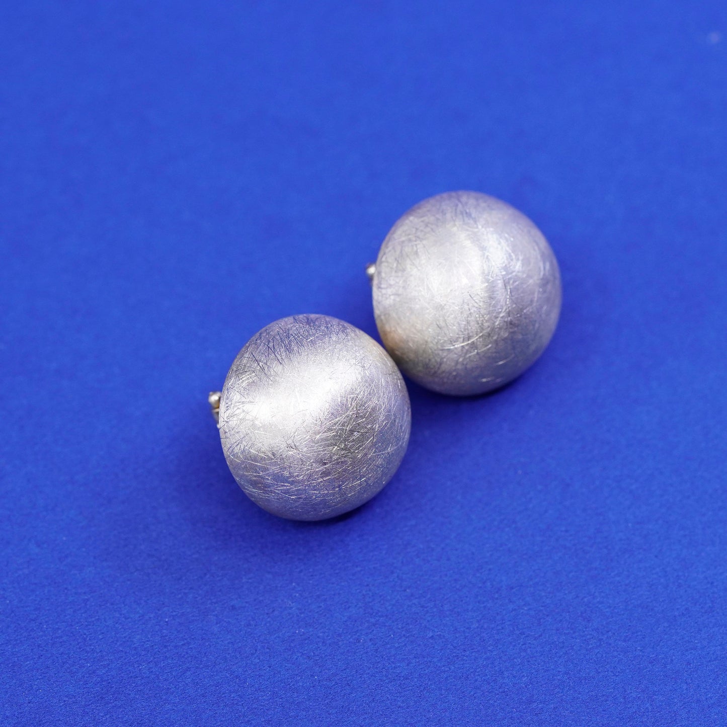 Italy vermeil gold filled sterling silver handmade earrings, matte 925 studs