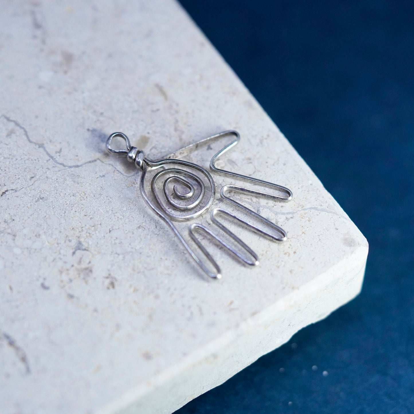 vintage Sterling silver handmade pendant, 925 heart charm