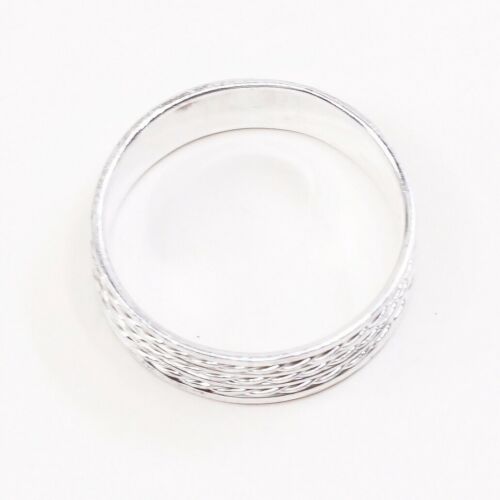 Size 10.75, Vtg Sterling Silver Handmade Ring 925 Band w Braided Cable