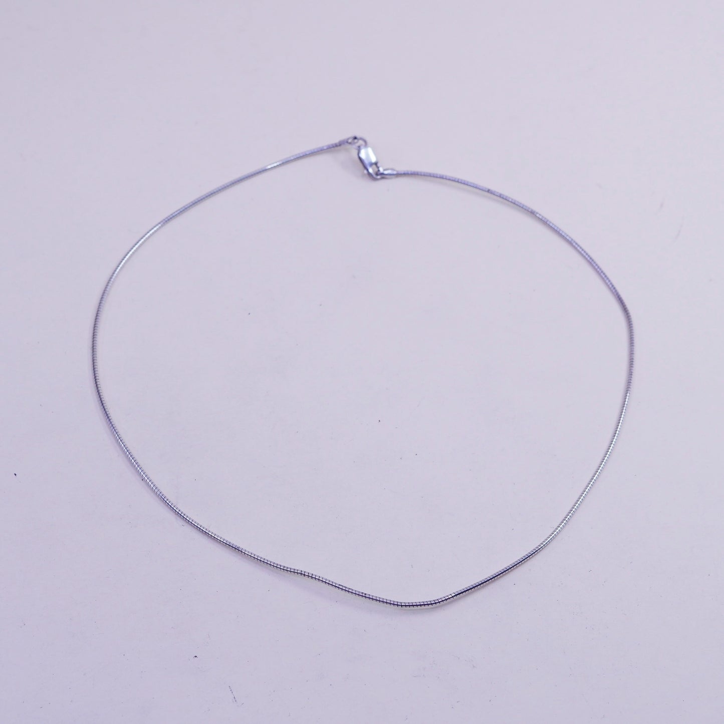 16”, 1mm, Vintage sterling silver snake chain, Italy 925 necklace