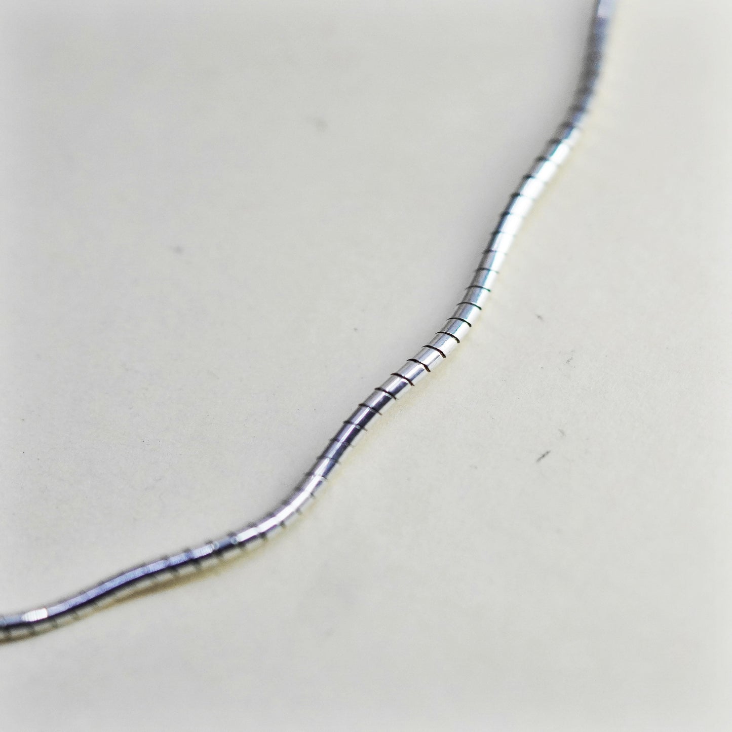 16”, Vintage sterling silver square twisted snake chain, Italy 925 necklace
