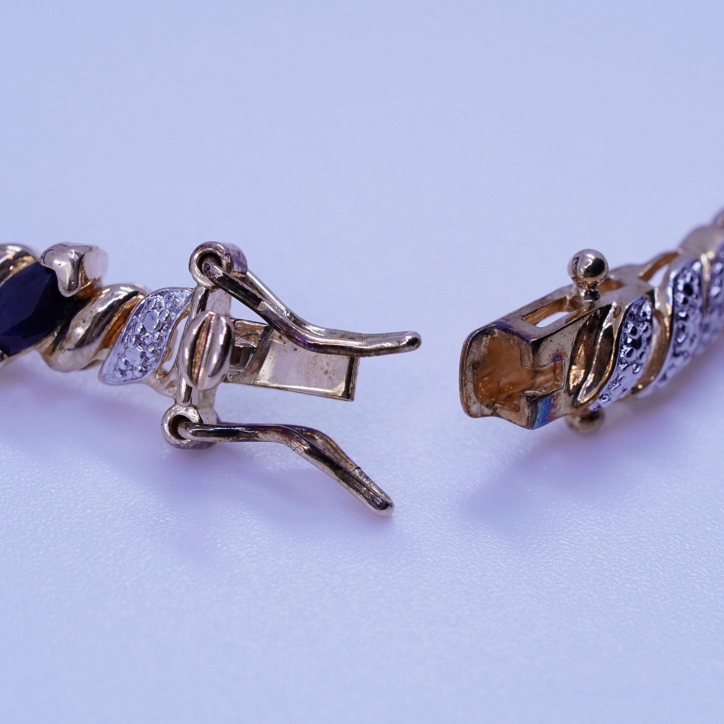 7.25”, vermeil gold Sterling 925 silver tennis San Marco bracelet sapphire