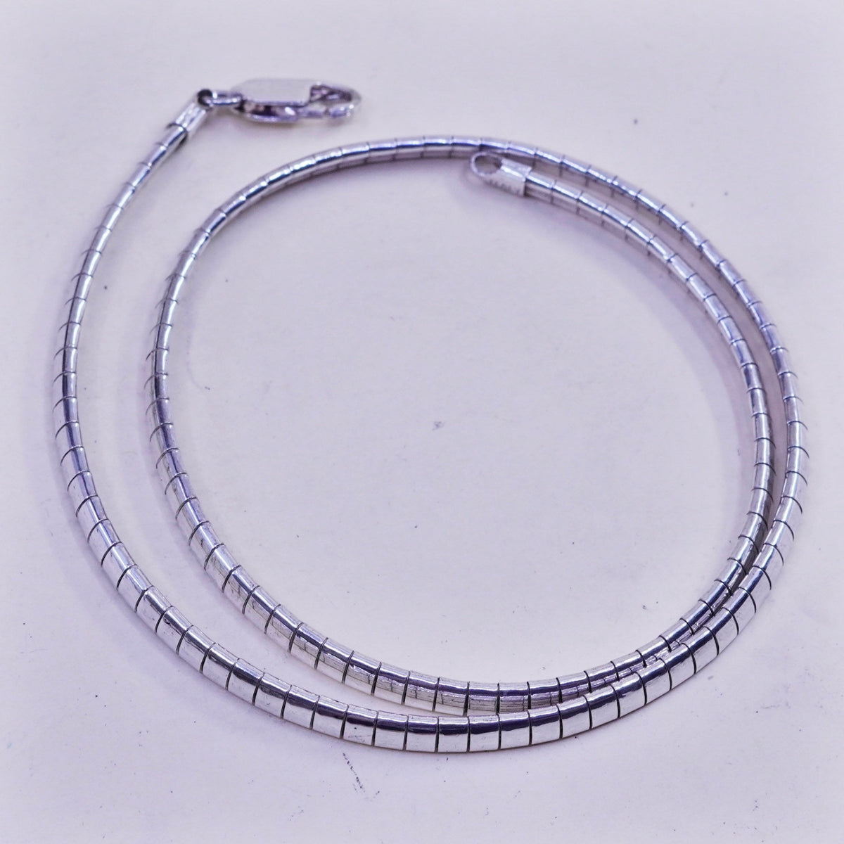 16” 5mm, vintage Italy 925 Sterling Silver omega chain necklace