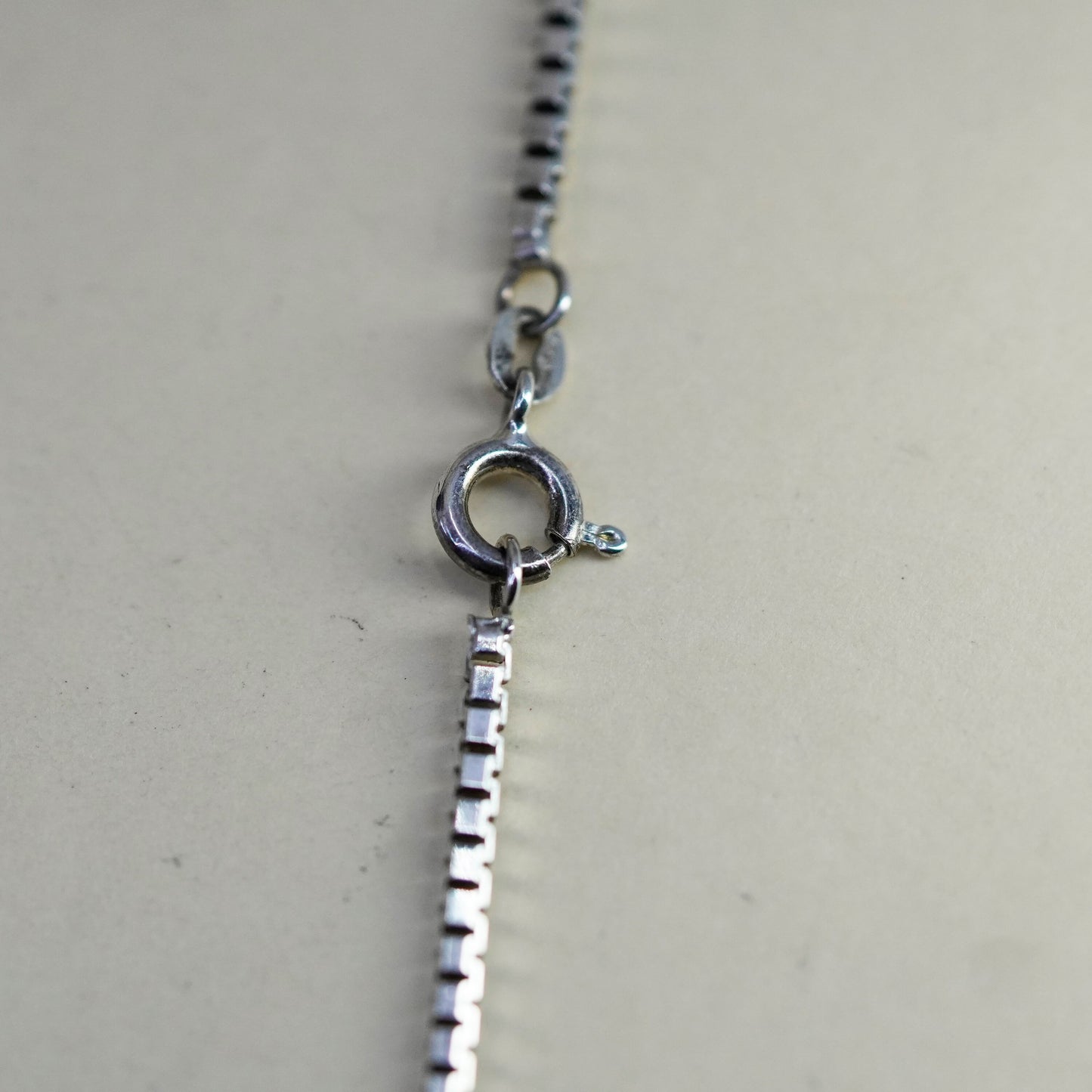 18”, 2mm, Vintage sterling silver Italy 925 silver box chain, necklace