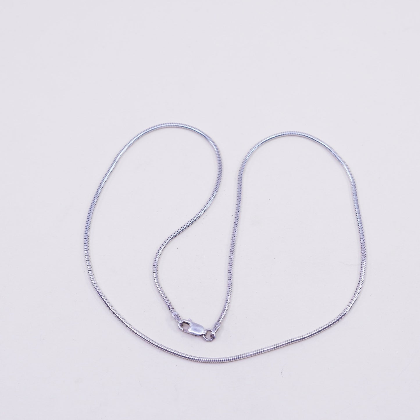 18”, 1mm, Vintage milor sterling silver snake chain, Italy 925 necklace