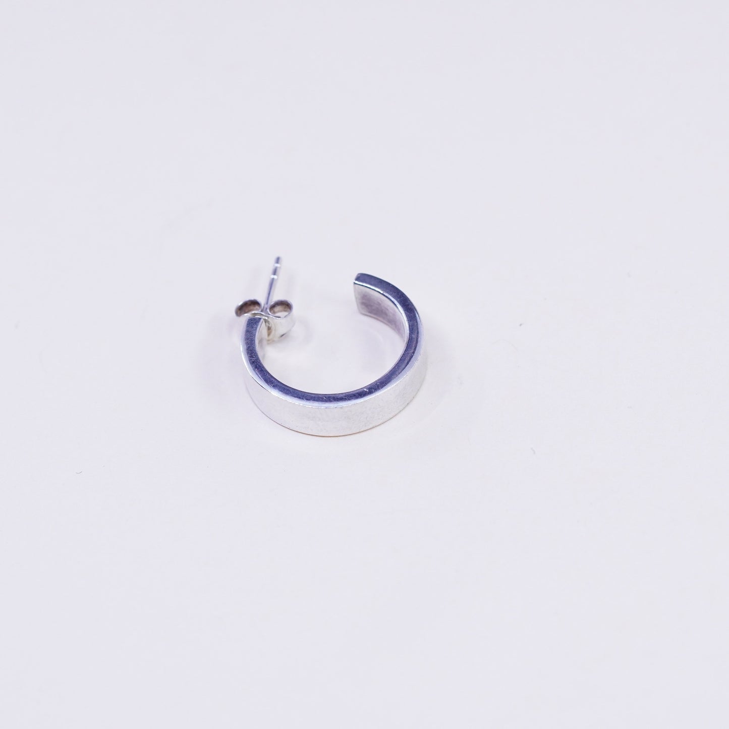 0.75”, Vintage Sterling silver handmade earrings, 925 Huggie hoops