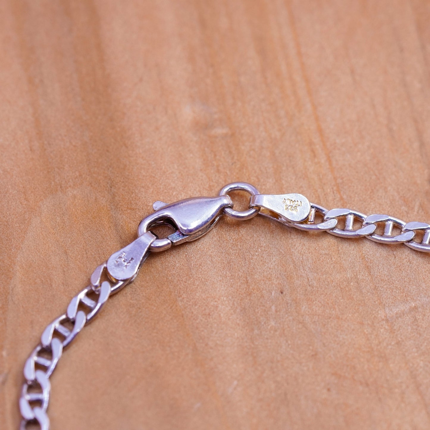 7”, Vintage sterling silver handmade bracelet, 925 anchor chain