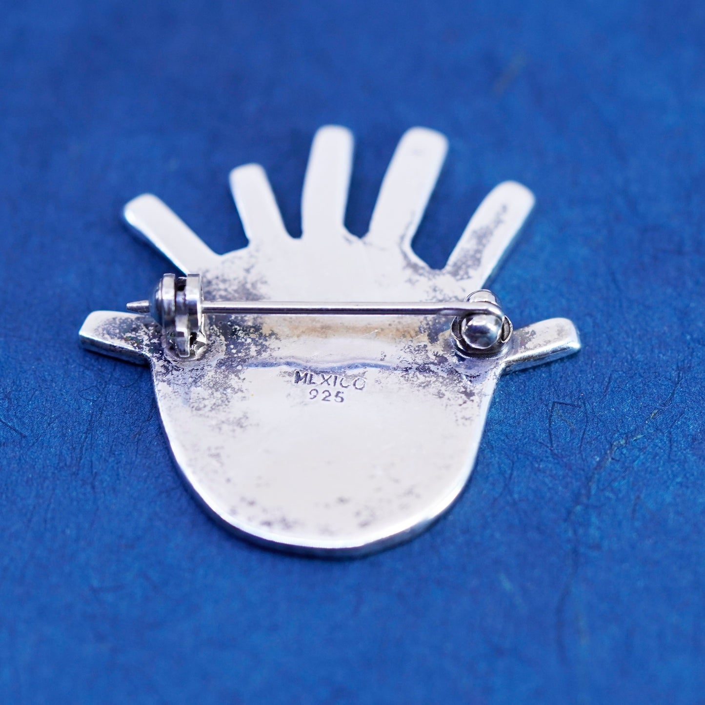 Vintage Mexico Sterling silver handmade brooch, 925 comedy face pin pendant
