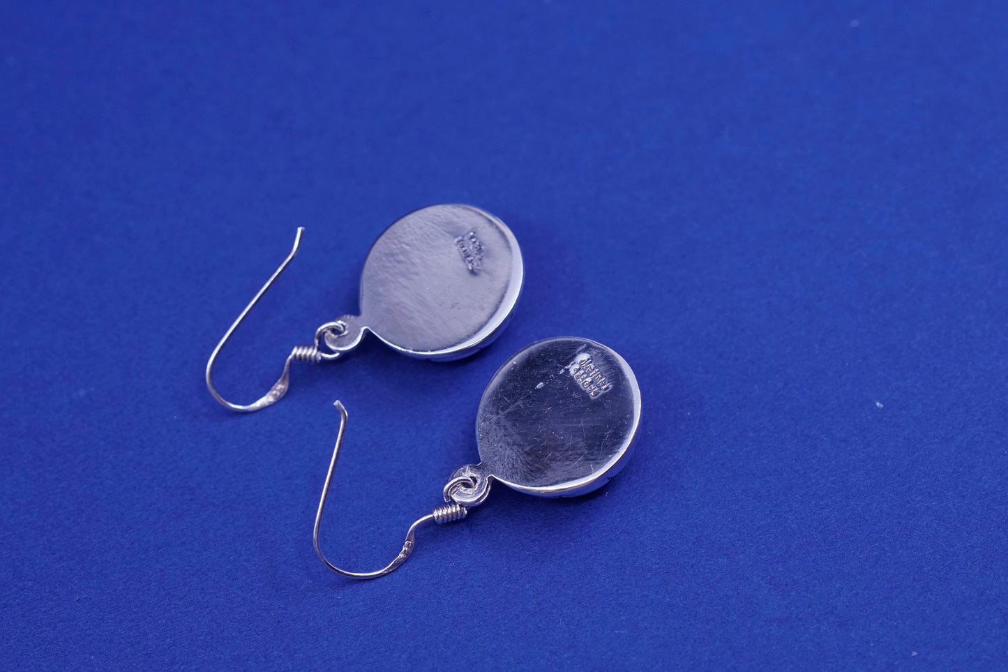 Vintage sterling silver handmade earrings, 925 football soccer dangle