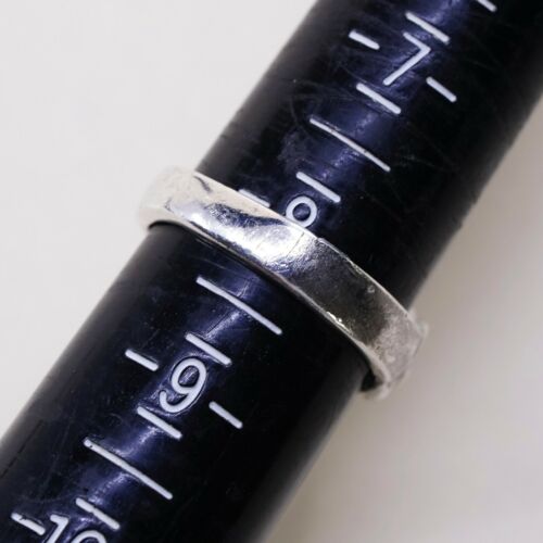 Size 8, Vtg Sterling Silver Handmade Ring, 925 Silver Band W/ Double Heart