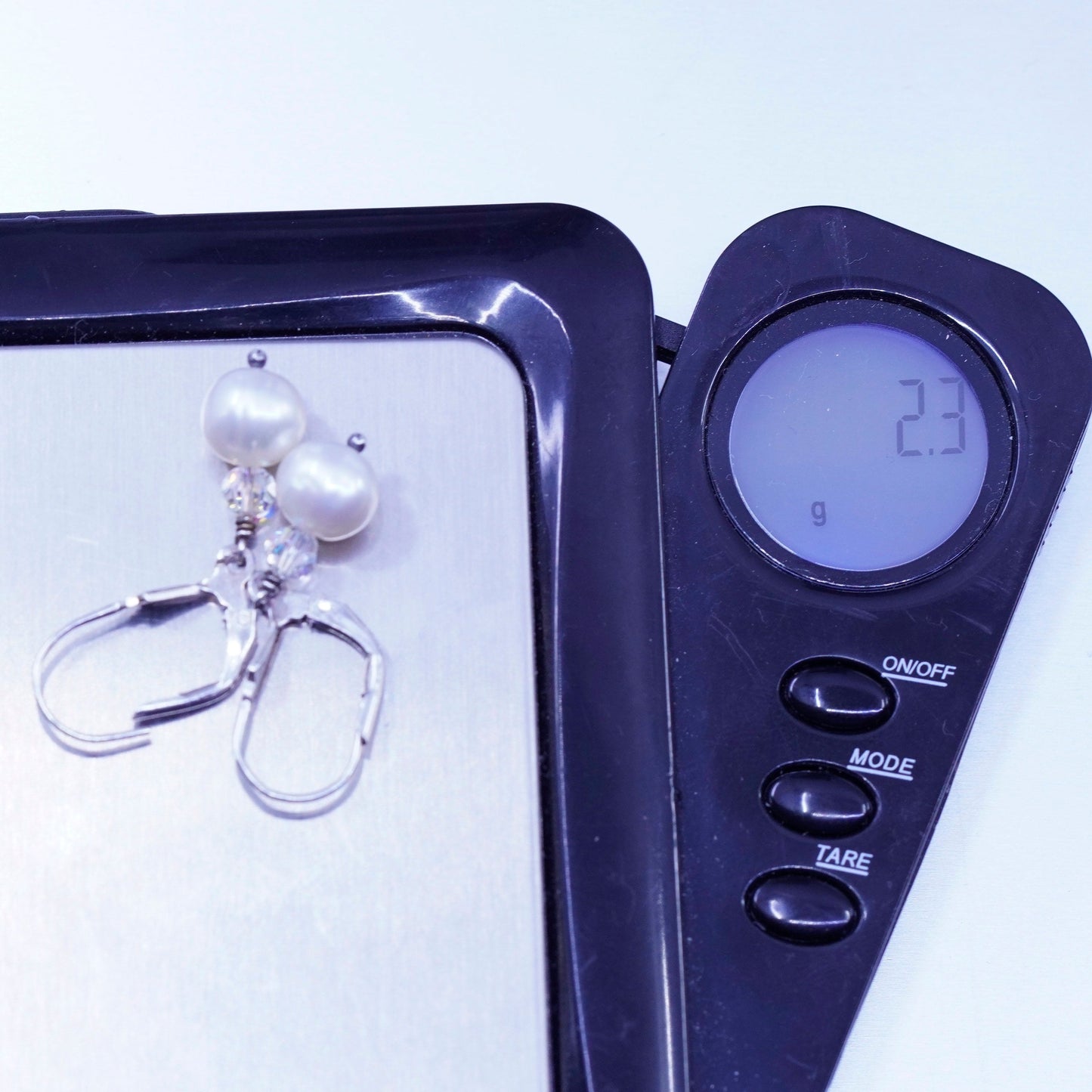 Vintage Sterling 925 silver handmade earrings with pearl