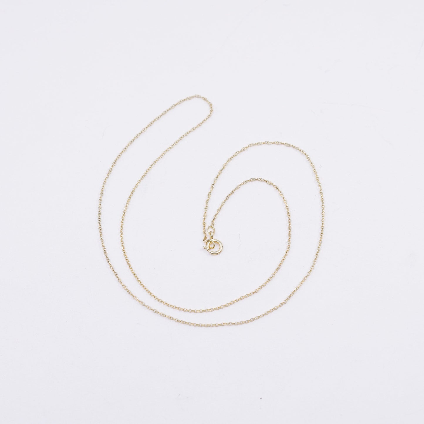 18”, 1mm, vintage vermeil gold over Sterling silver necklace, 925 circle chain