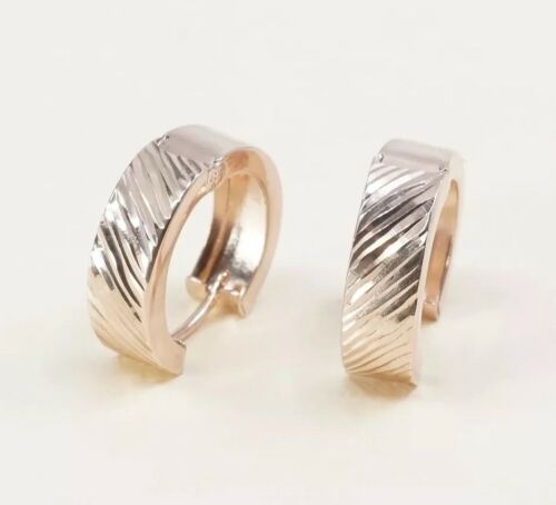 0.75”, Vintage Rose gold over Sterling Silver hoops. Turkey 925 Earrings