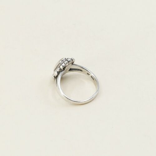 Sz 6.5, Vtg Navajo Sterling Silver Handmade Ring, 925 Silver Band W/ MOP inlay