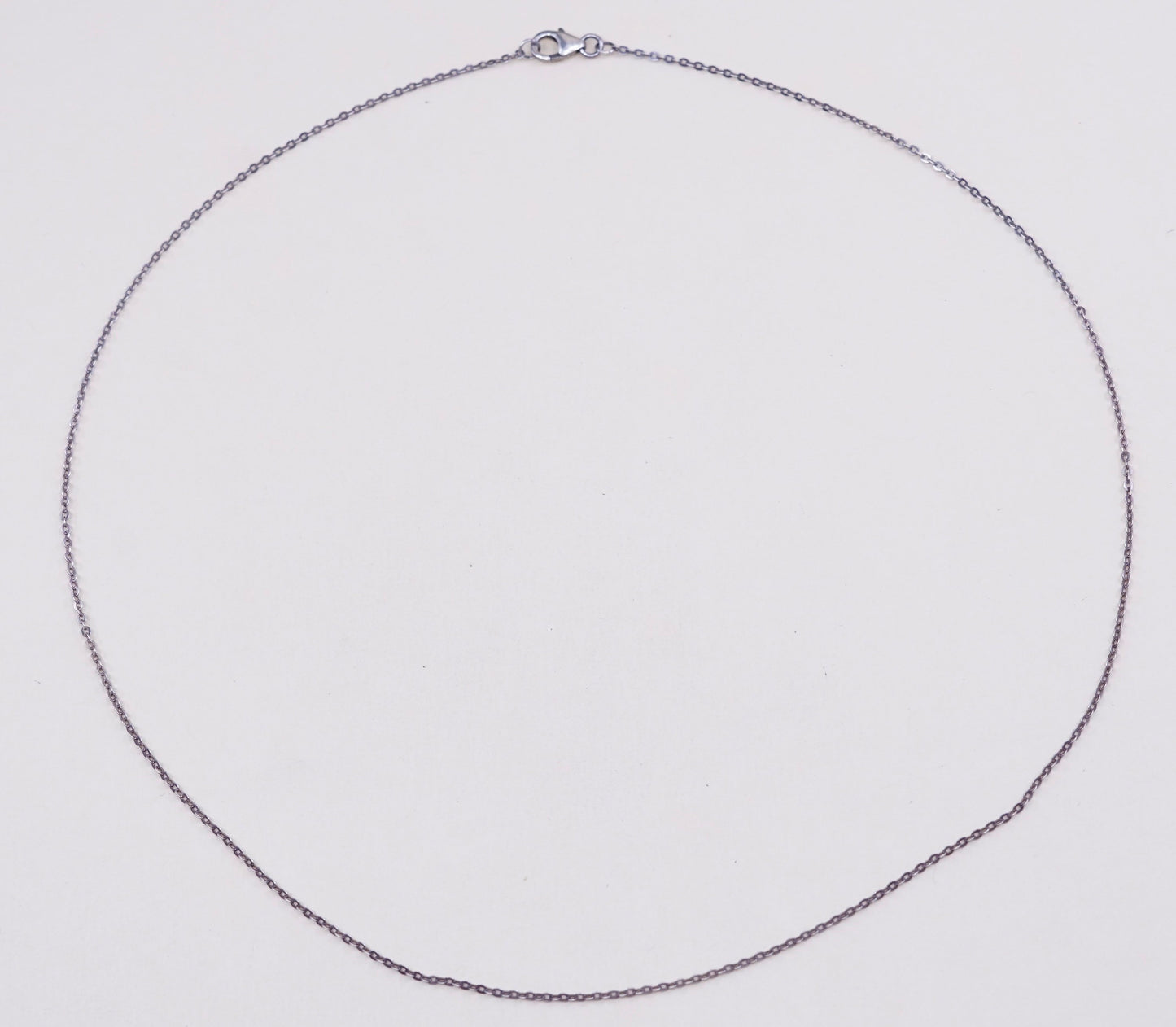 18”, 1mm, Vintage sterling silver circle chain, Italy 925 necklace