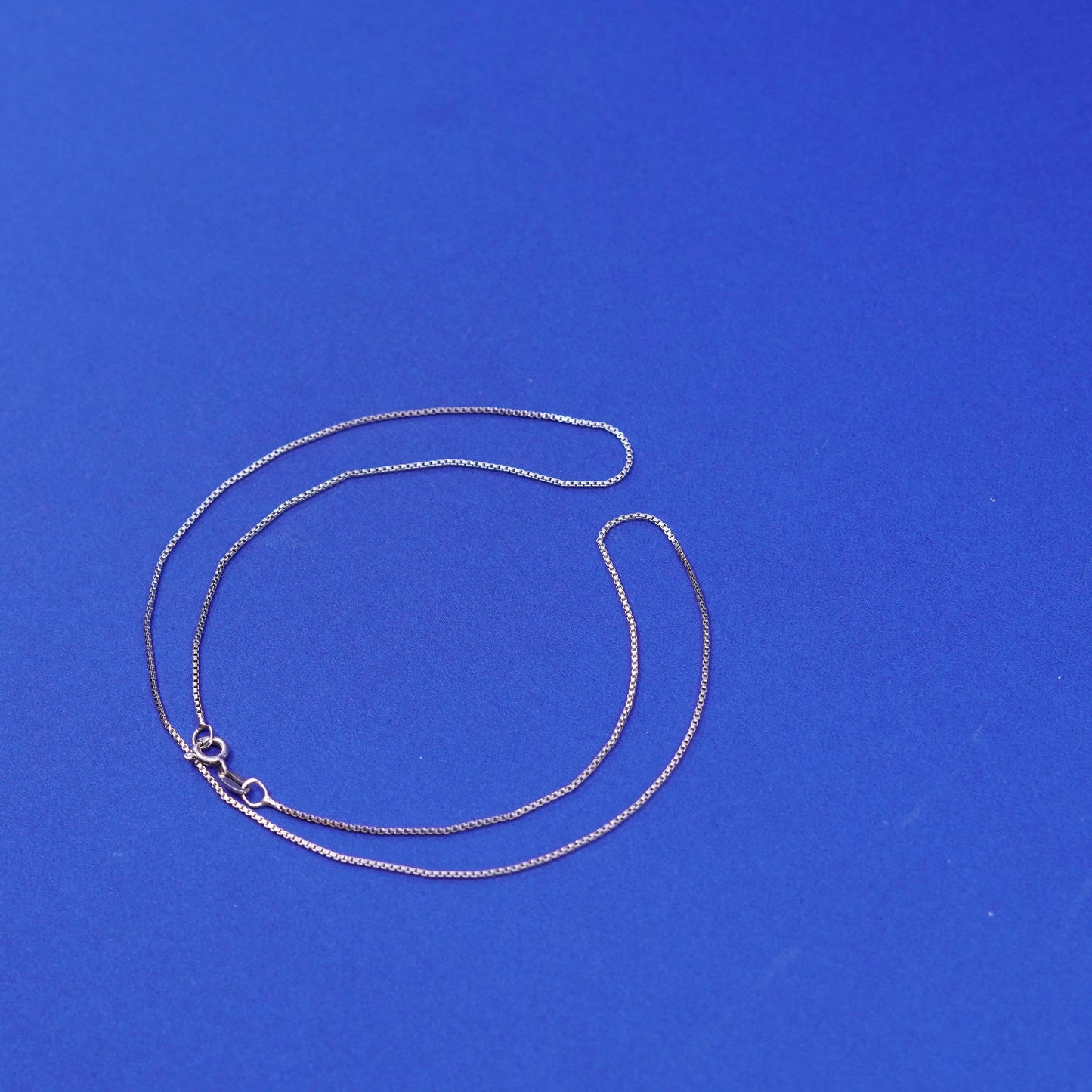 18”, 1mm, vintage Sterling silver necklace, vermeil gold over 925 box chain