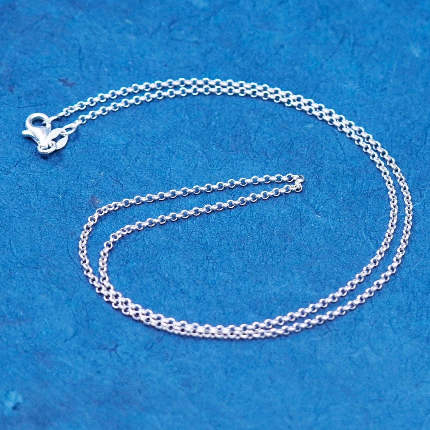 18”, 1mm, vintage Sterling silver necklace, 925 circle chain