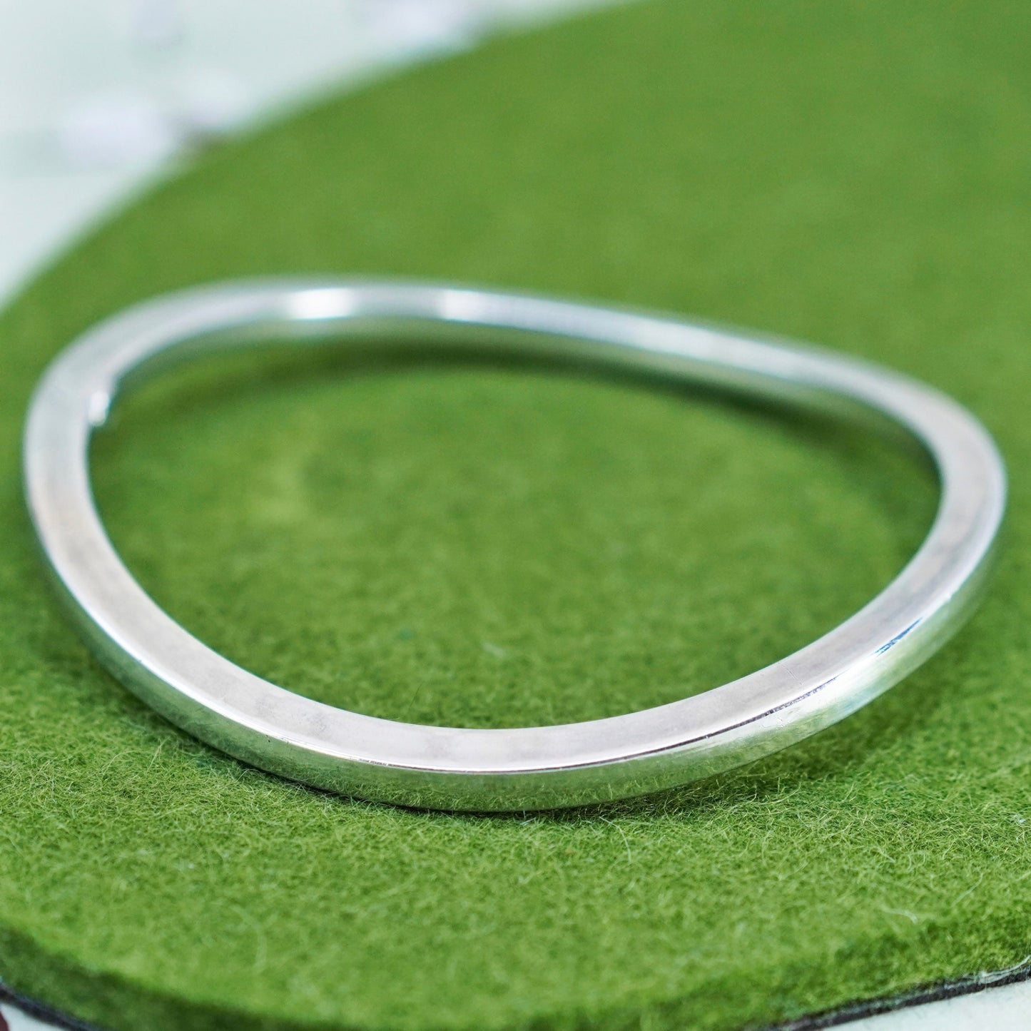 8”, vintage Italian Sterling silver bracelet, 925 wavy bangle