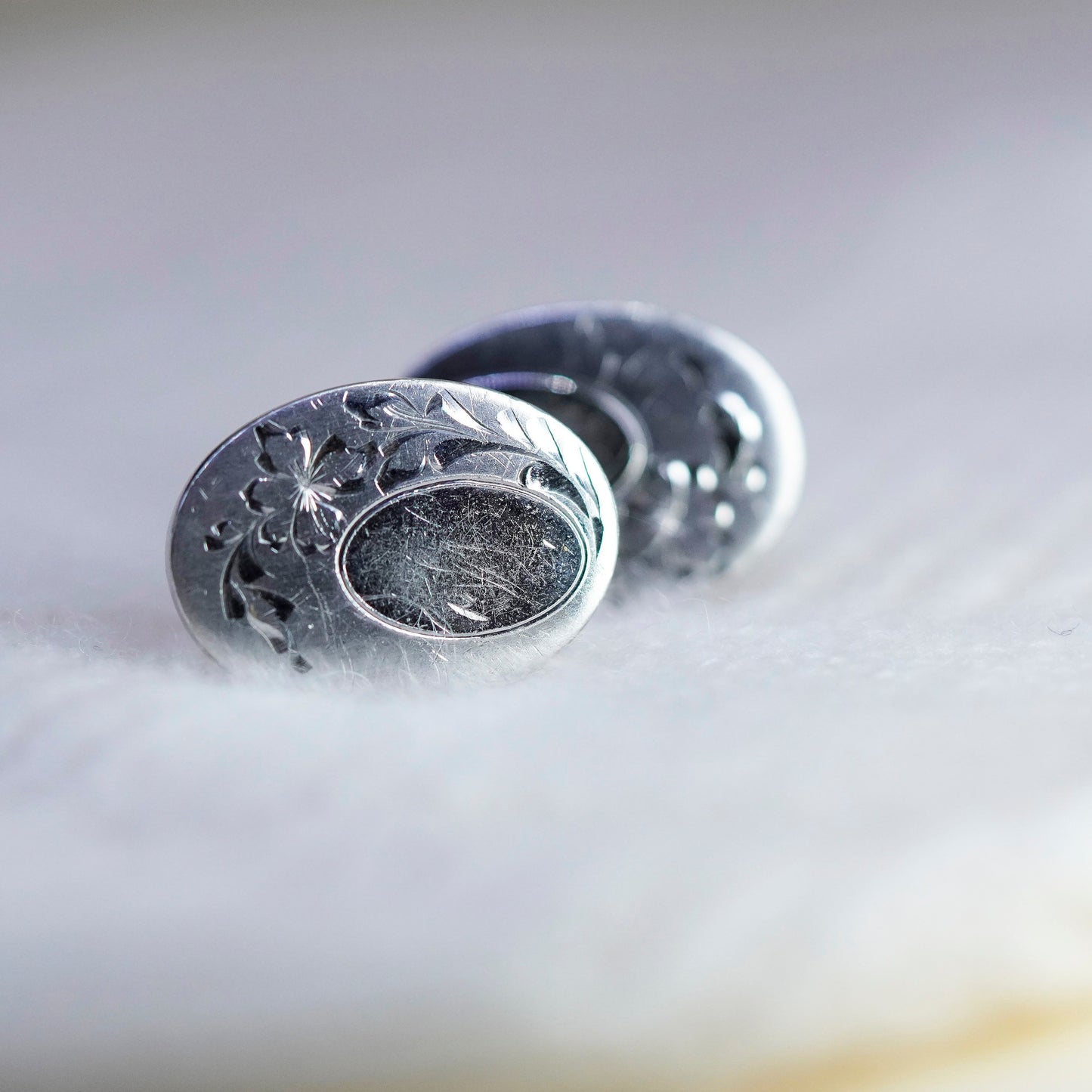 Vintage modern vanguard sterling silver cuff link, 925 cufflink