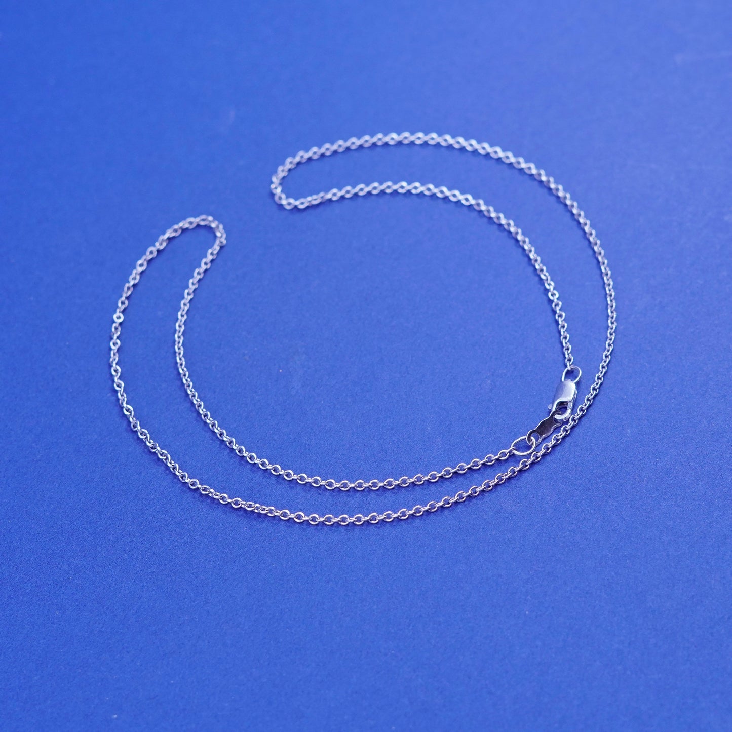 18”, 1mm, vintage Sterling silver handmade necklace, 925 circle chain
